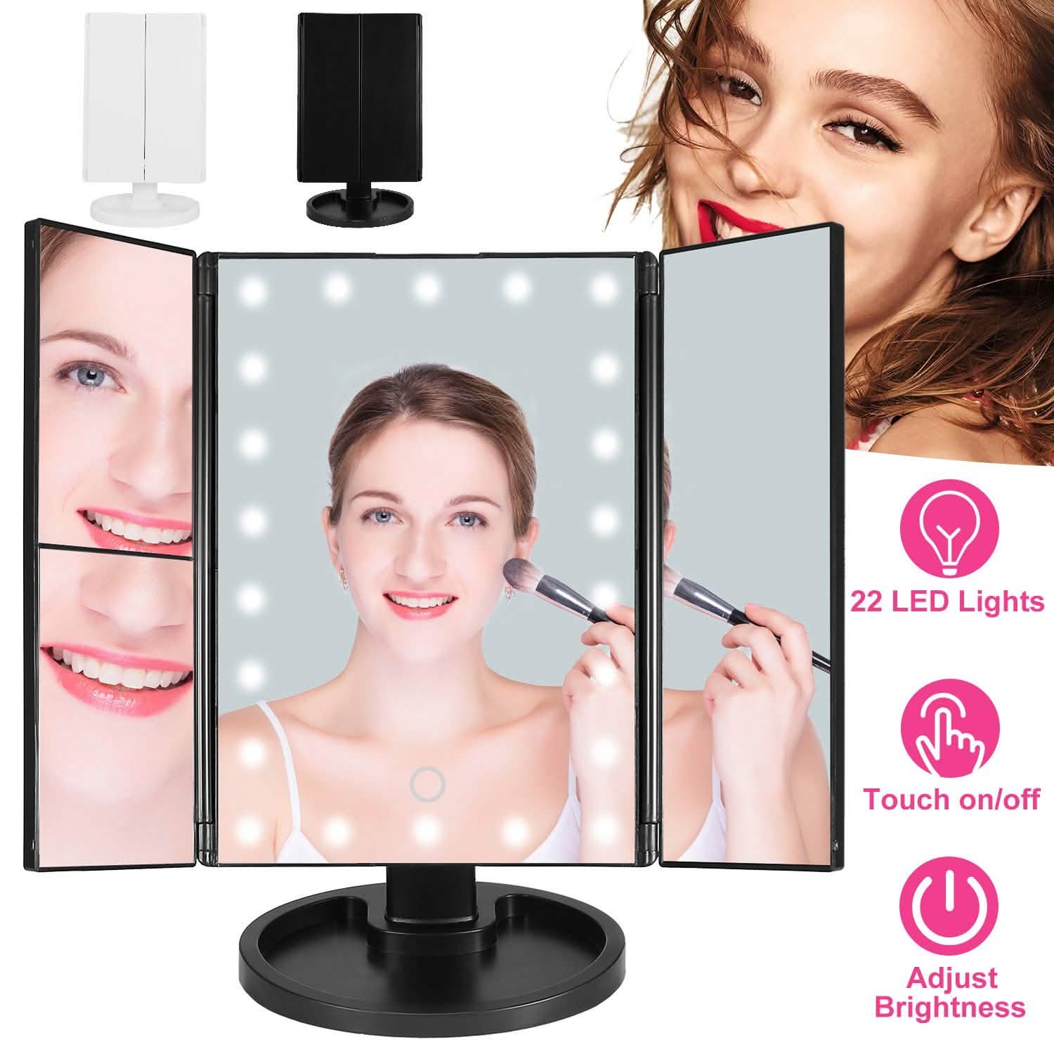 Miroir de maquillage avec 22 lumières LED