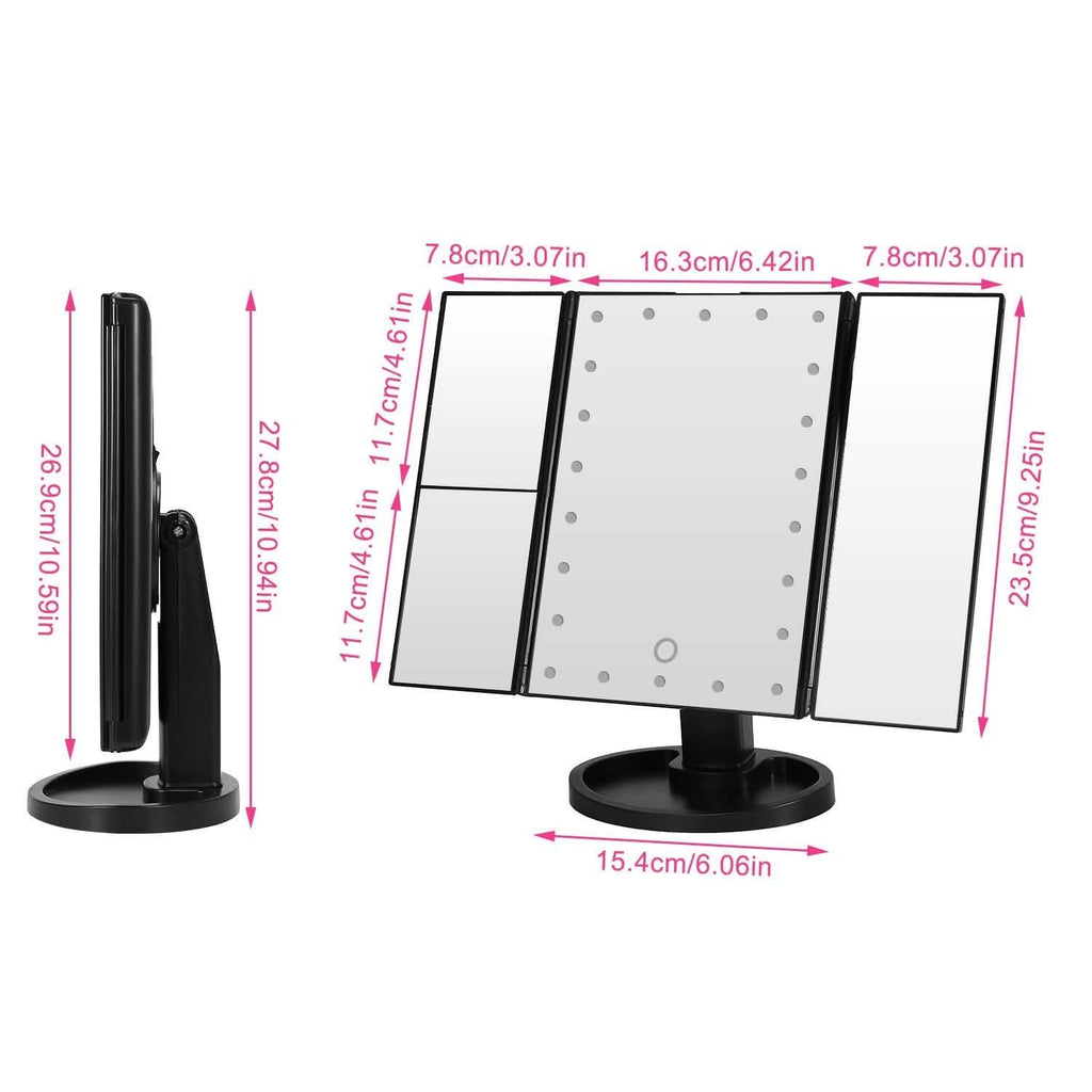 Miroir de maquillage avec 22 lumières LED