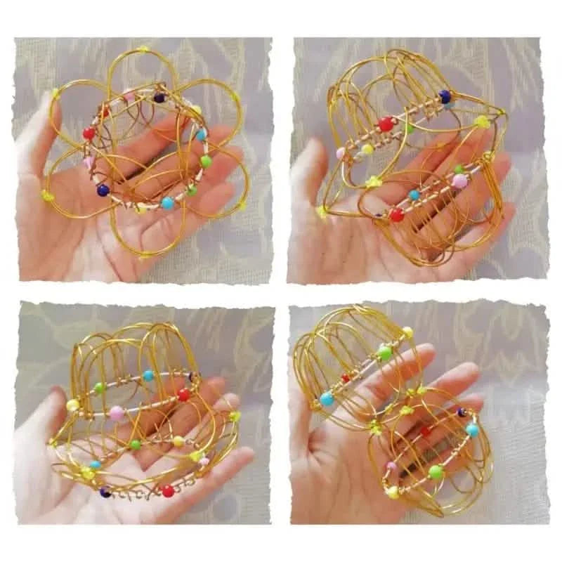 Panier de fleurs de décompression Mandala et jouets sensoriels en anneau d'acier