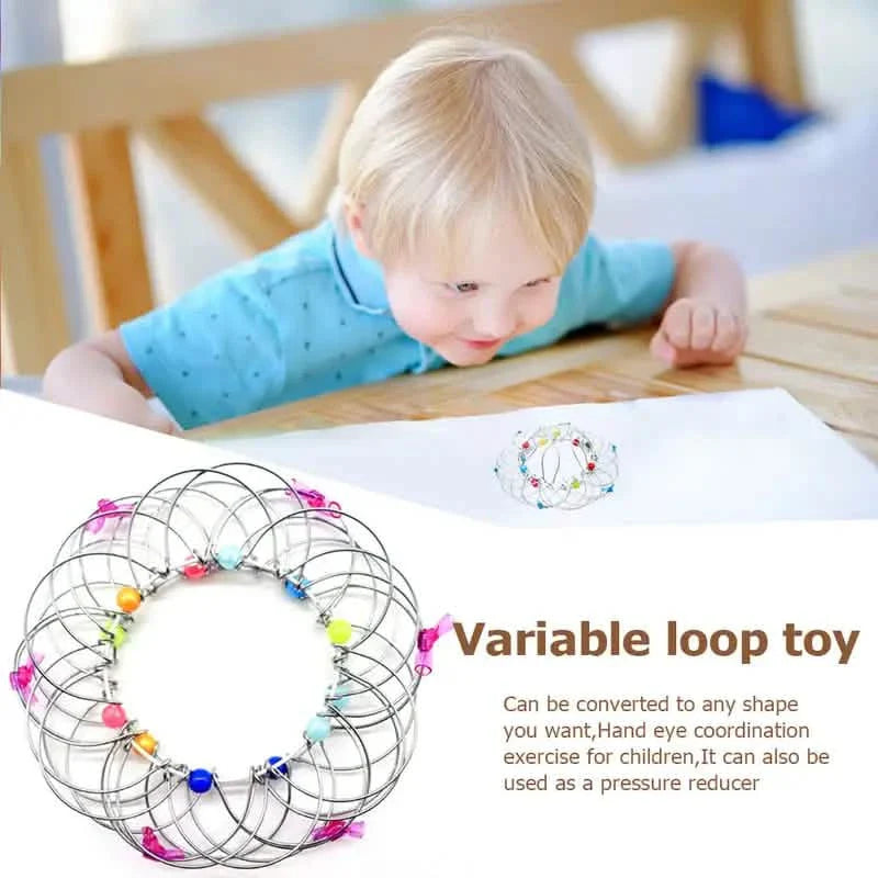 Panier de fleurs de décompression Mandala et jouets sensoriels en anneau d'acier