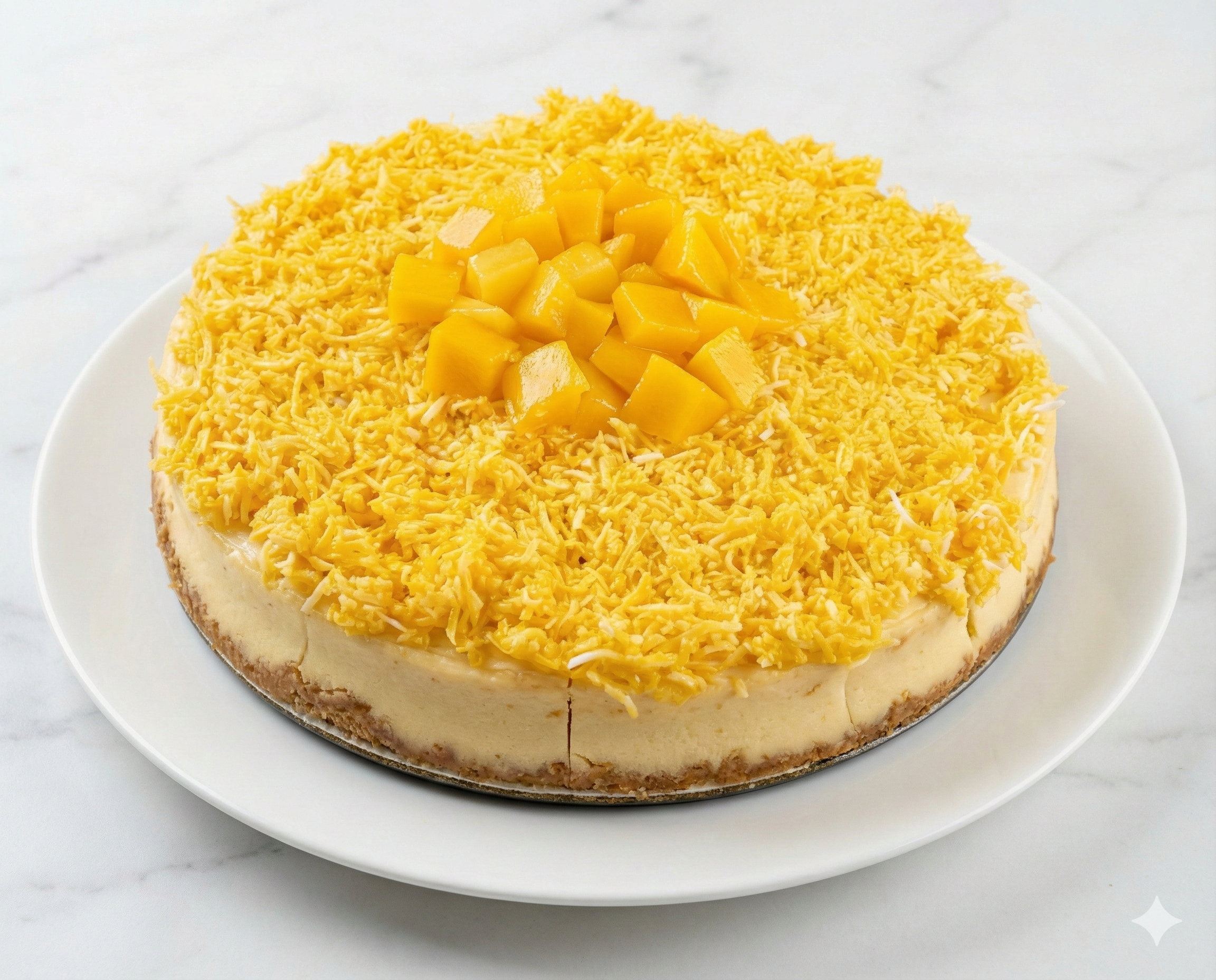 Andy Anand Sugar-Free Coconut Mango Cheesecake, 9-Inch, 2.6 lb – Tropical Flavors, Keto & Diabetic-Friendly, California Cream Cheese Gift