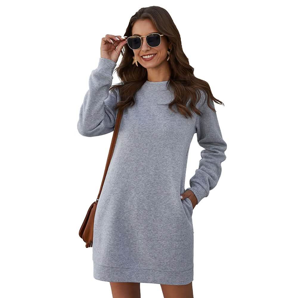 Marble Knit Mini Sweatshirt Dress