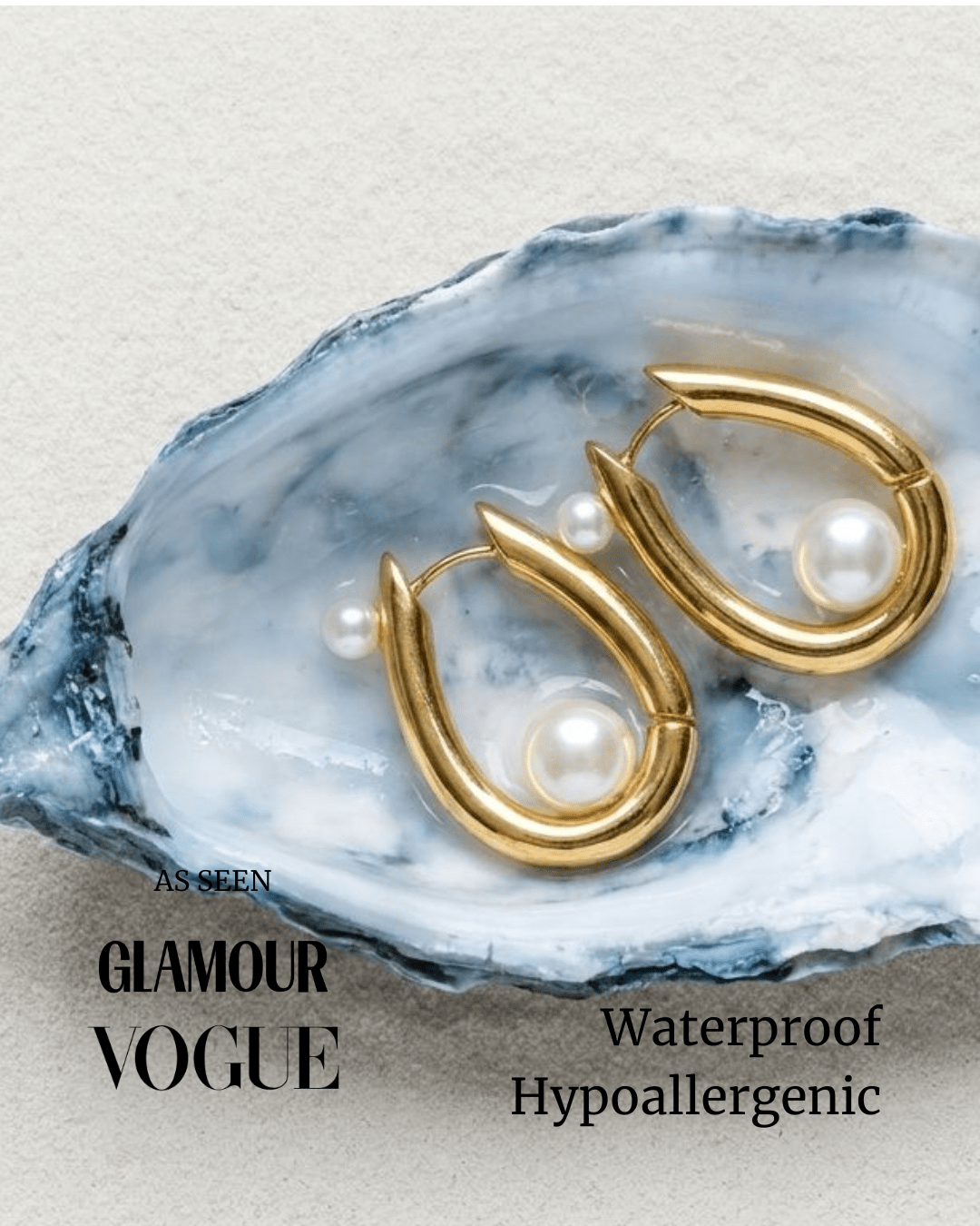 Margot Waterproof Pearl Huggie Earring