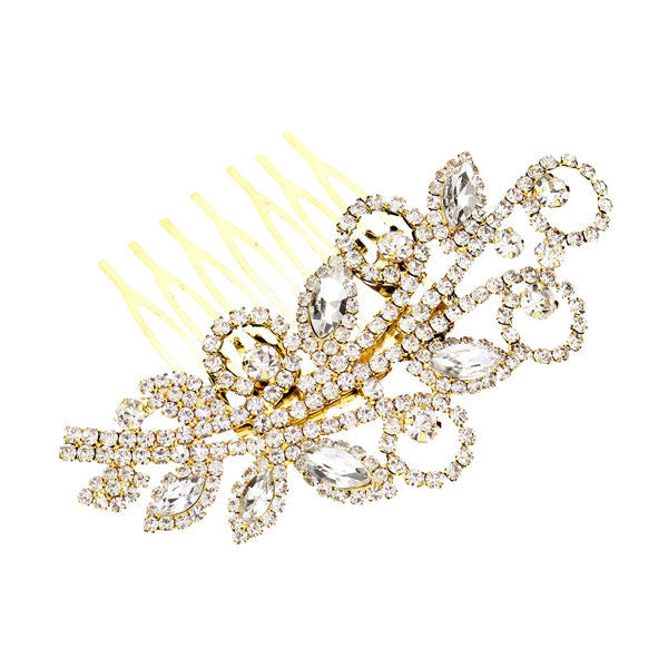 Marquise Stone Accented Wedding Bridal Rhinestone Hair Comb