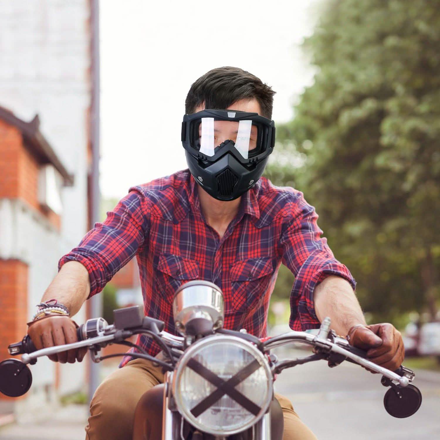 Mask Riding Goggle with Adjustable Non-slip Trip Mouth Filter