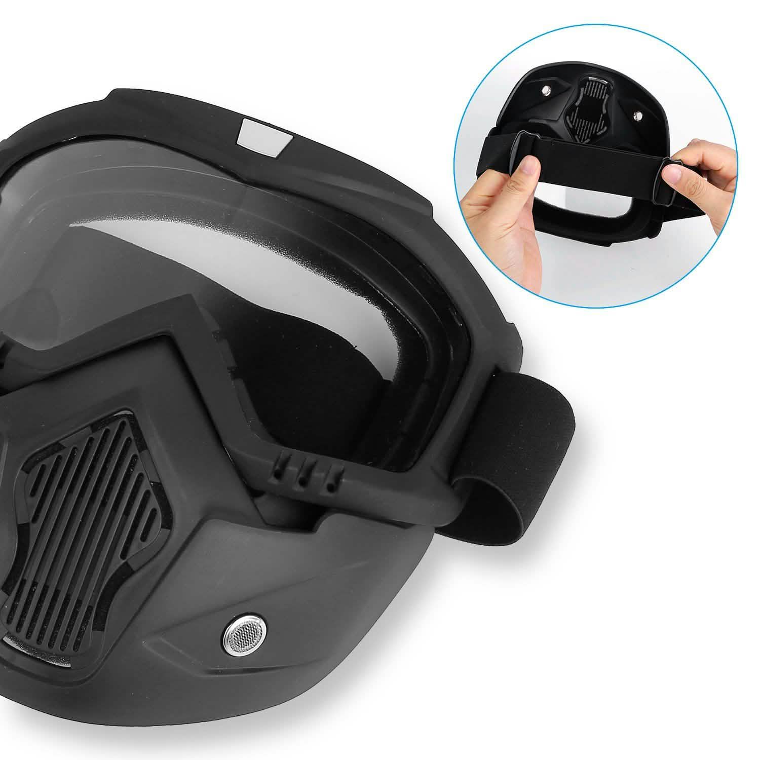 Mask Riding Goggle with Adjustable Non-slip Trip Mouth Filter