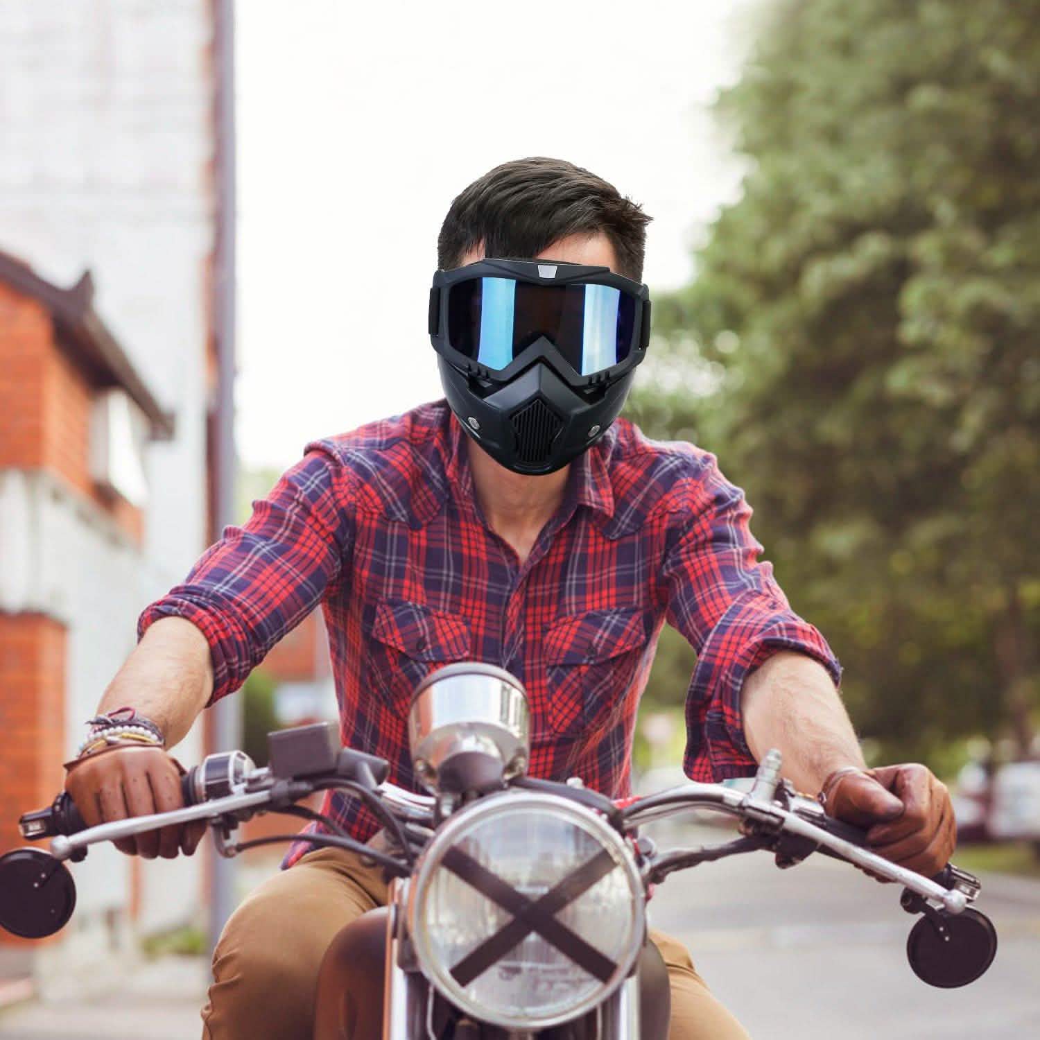 Mask Riding Goggle with Adjustable Non-slip Trip Mouth Filter