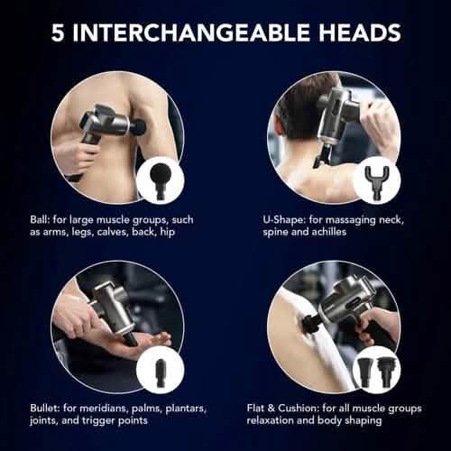 Pistolet de massage Percussion Profonde pour Soulagement Musculaire et Douleurs