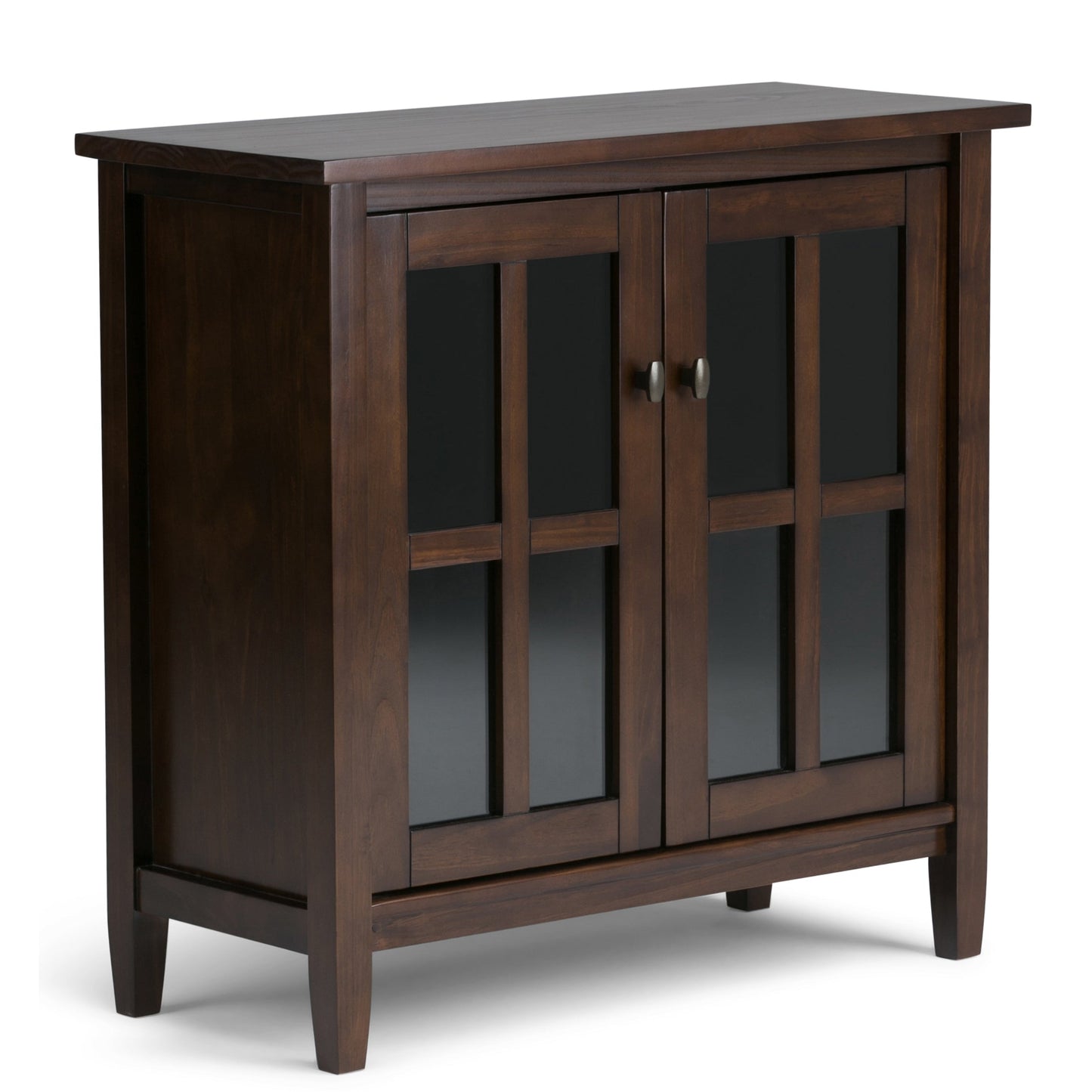 Warm Shaker 32" Wide Solid Wood Low Storage Cabinet in Tobacco