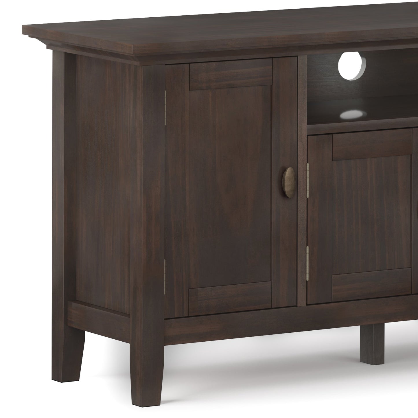 Redmond 72 Inch Wide Solid Wood TV Stand in Brunette