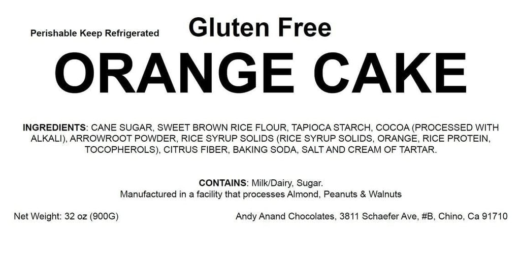 Andy Anand Gluten-Free Orange Cake, 9-Inch, 2.6 lb – Birthday, Valentine's, Anniversary, Christmas, Mother's Day & Holiday Gift Box Dessert
