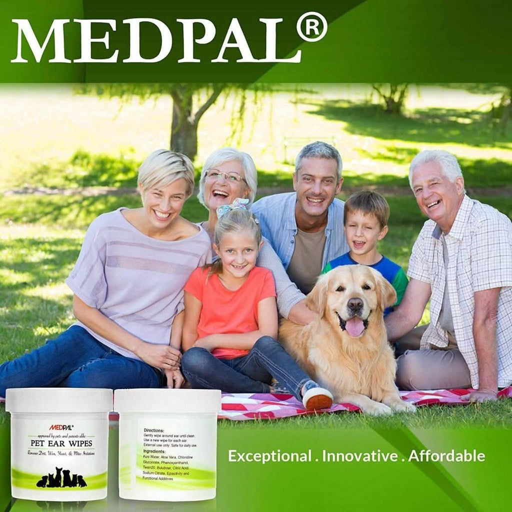 MedPal Cleaning Wipes for Dogs and Cats Prevent Ear Infections