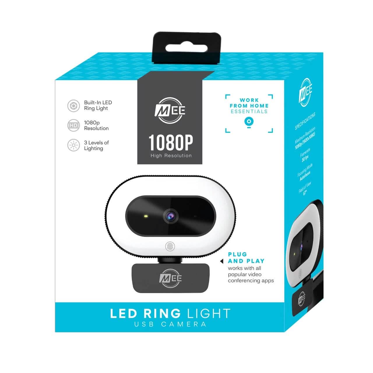 MEE audio CL8A 1080P ライブウェブカメラ LEDリングライト付き