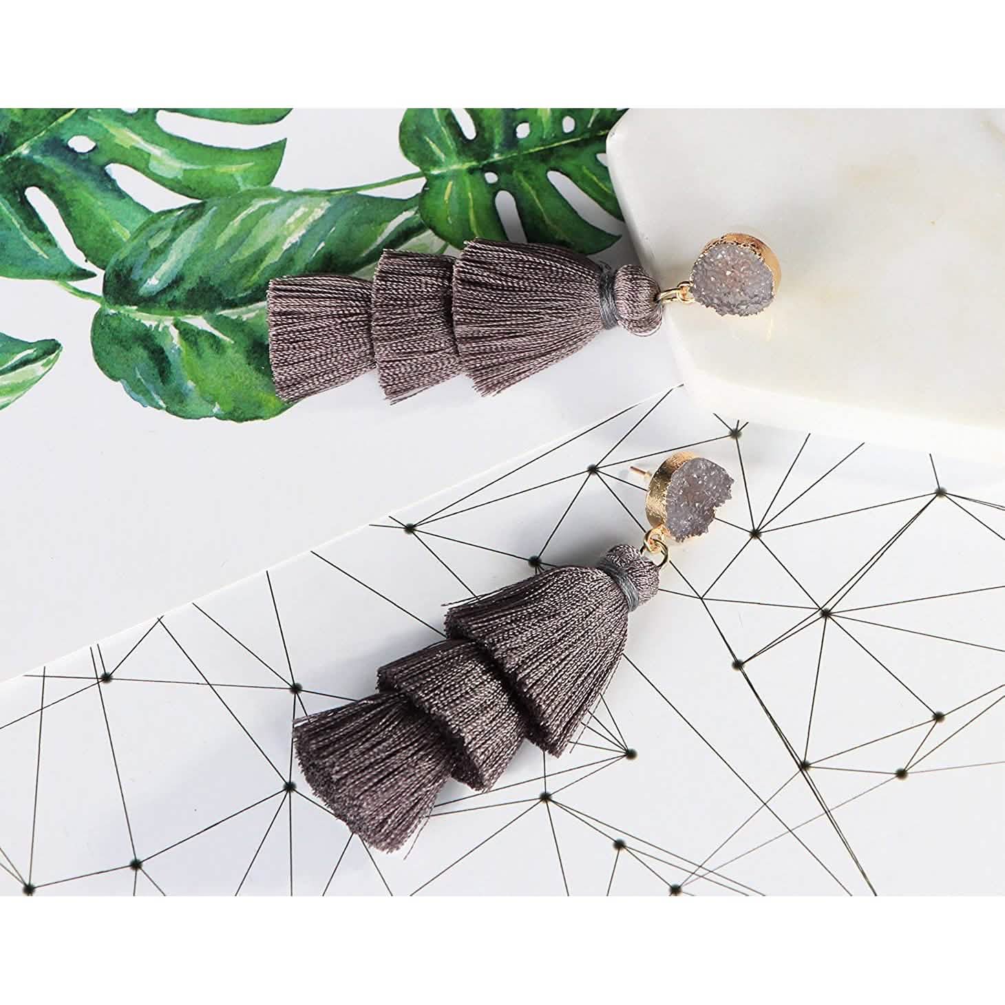Me&Hz Colorful Layered Tassel Earrings