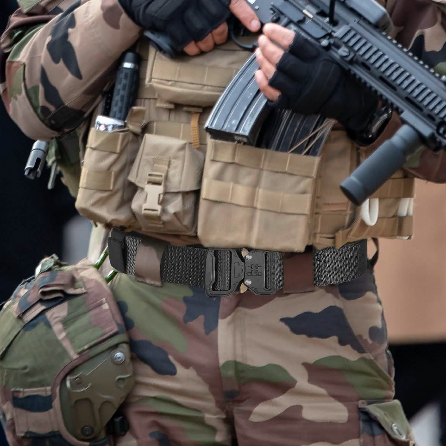 Ceinture tactique militaire réglable pour homme