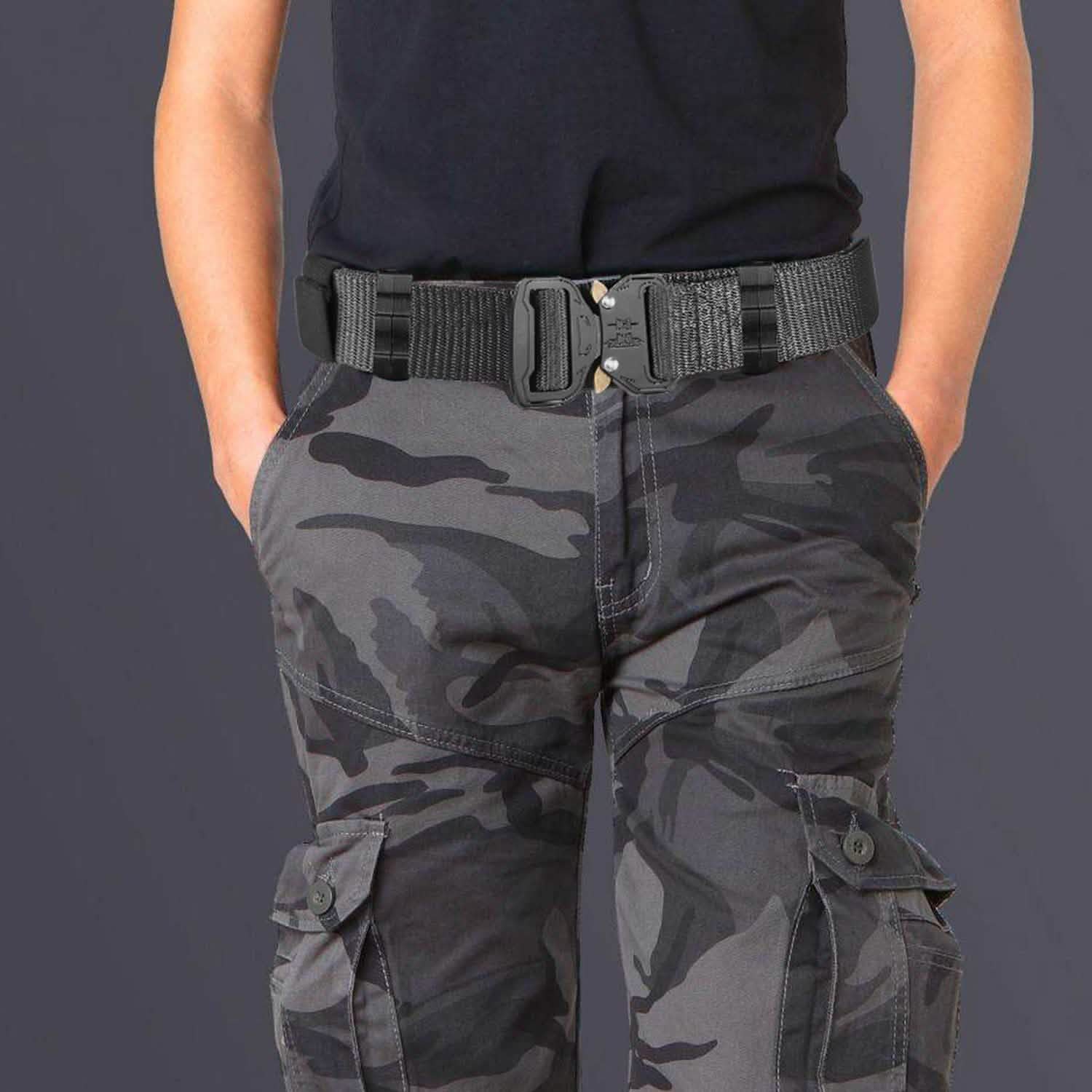 Ceinture tactique militaire réglable pour homme