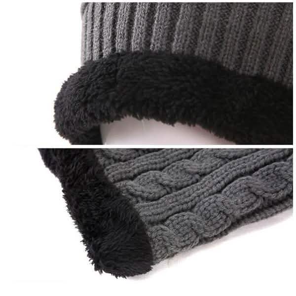 Écharpe et bonnet d'hiver en tricot doublés polaire pour hommes et femmes