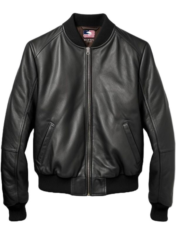 Men Leather Jacket Black Bomber – Leather Jacket Men