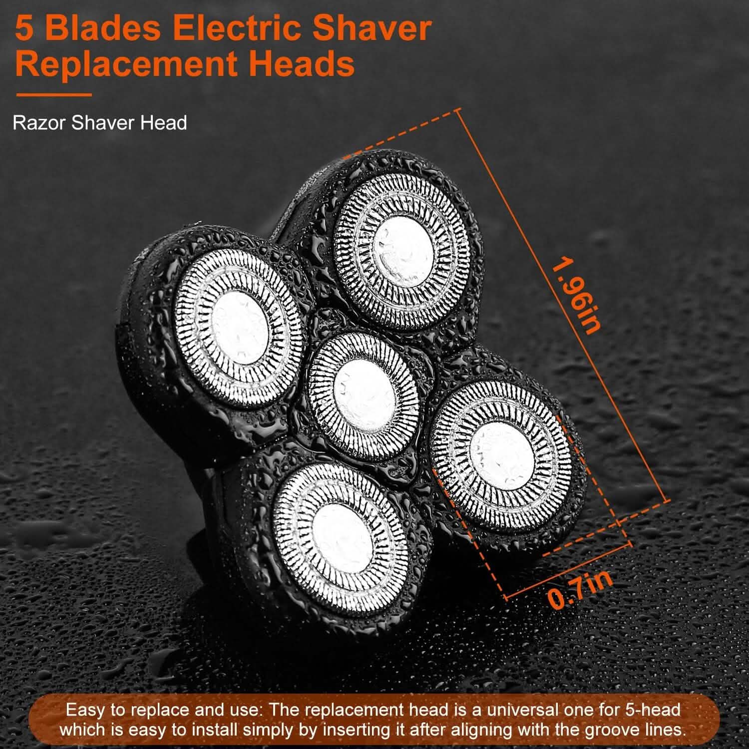 Remplacement Tête de Rasoir Électrique Homme 5 Lames pour Tondeuse Barbe