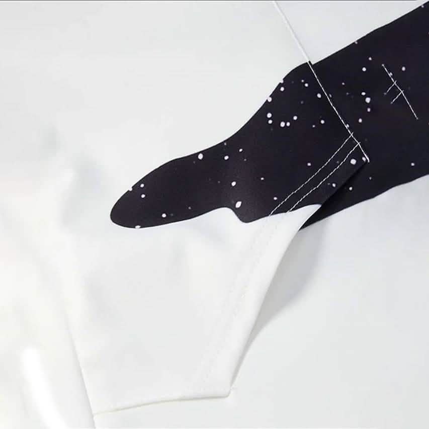 メンズ3Dプリントブロック星空ミルクフーディー