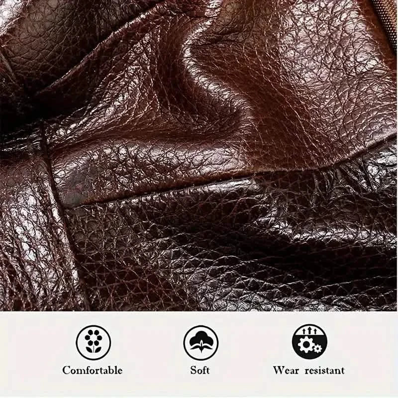 Sac à bandoulière en cuir véritable pour homme et femme