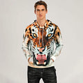 Sweat à capuche tigre 3D à motifs animaux pour hommes