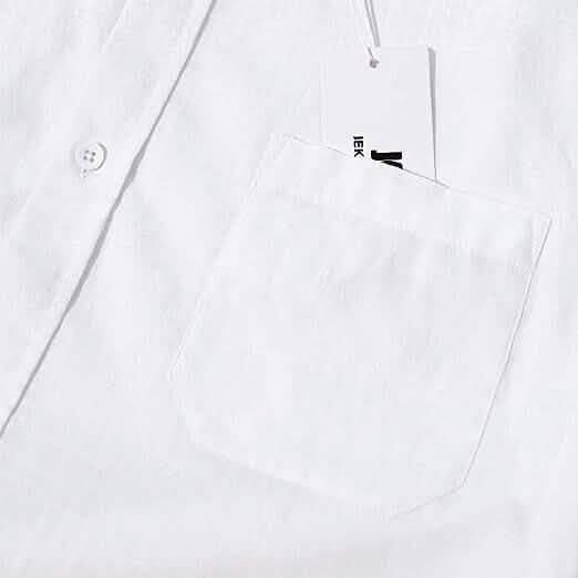 Mens Button Down Short Sleeve Linen Shirts