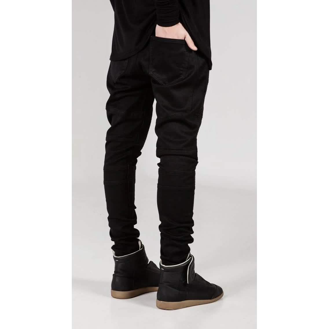 Pantalon Moto Homme Confortable Extensible, Jean Rétro Délavé et Déchiré