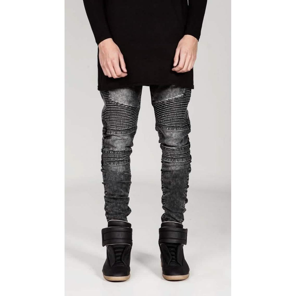 Pantalon Moto Homme Confortable Extensible, Jean Rétro Délavé et Déchiré