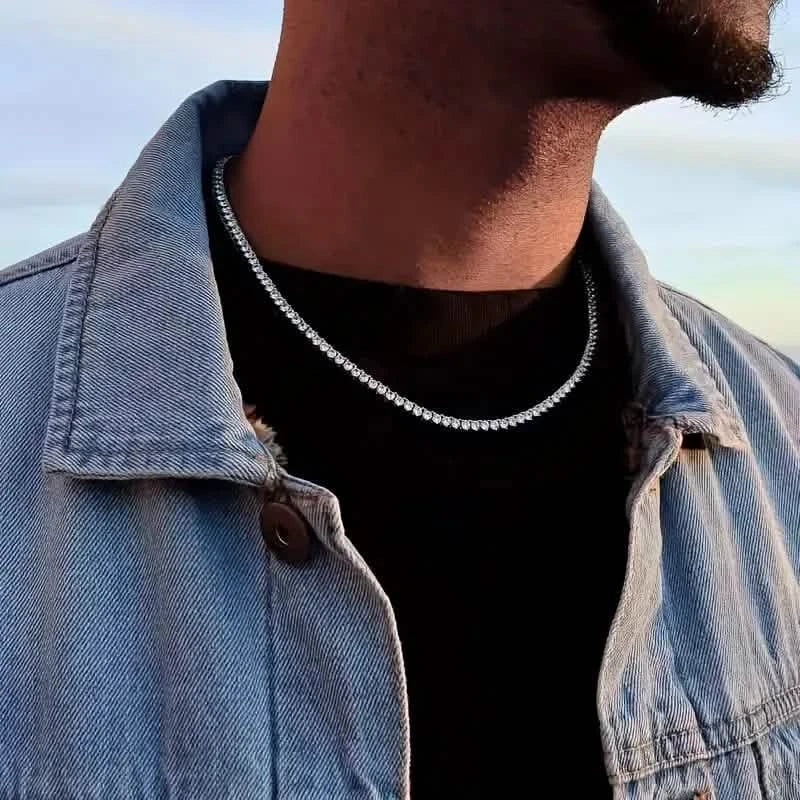 Men's Elegant Diamond Cubic Zirconia Necklace Chain