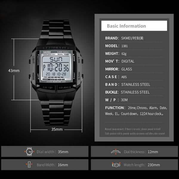 Montre numérique à LED pour homme