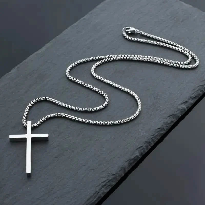 Men's Fashion Stainless Steel Cross Pendant Necklace