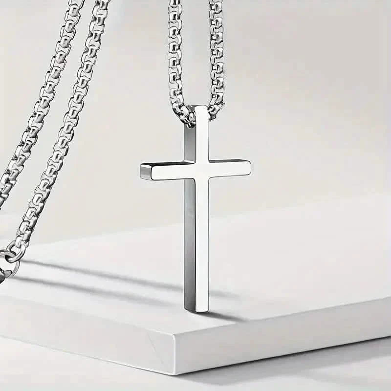 Men's Fashion Stainless Steel Cross Pendant Necklace