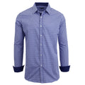 Men's Long Sleeve Slim Fitting Gingham Pattern Dress Shirts