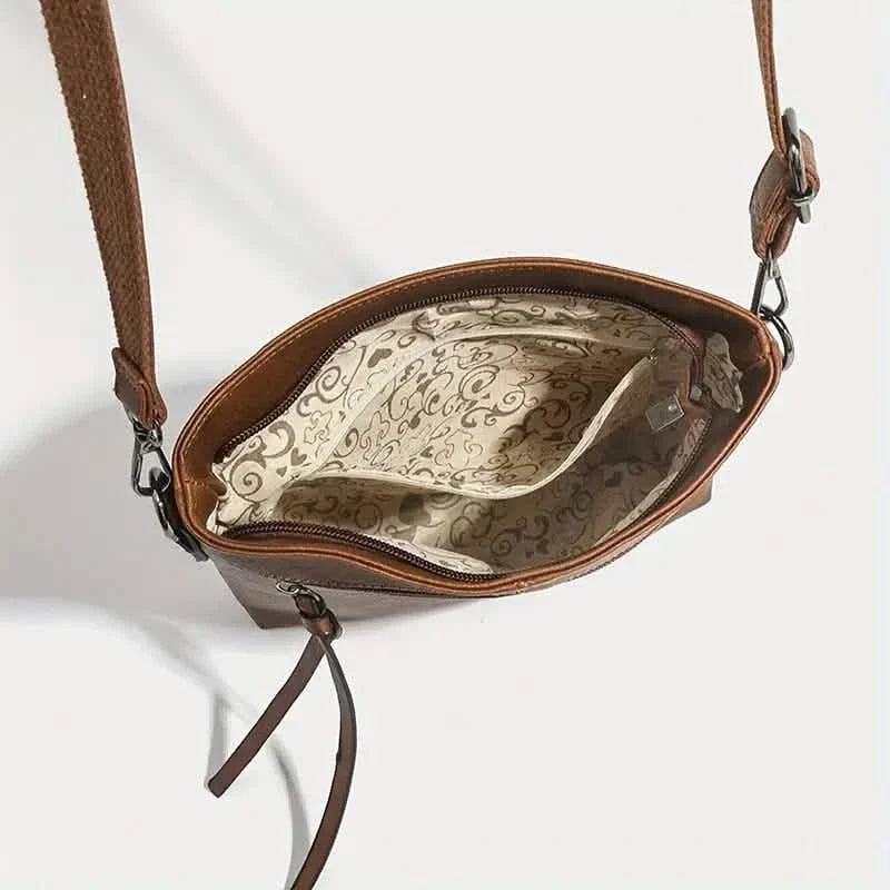 Men's Retro PU Leather Shoulder Bag, Simple Fashion Crossbody Casual Bag with Adjustable Strap