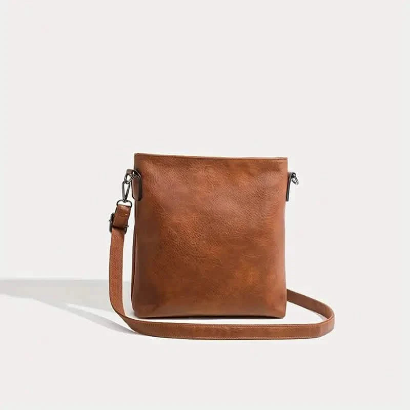 Men's Retro PU Leather Shoulder Bag, Simple Fashion Crossbody Casual Bag with Adjustable Strap