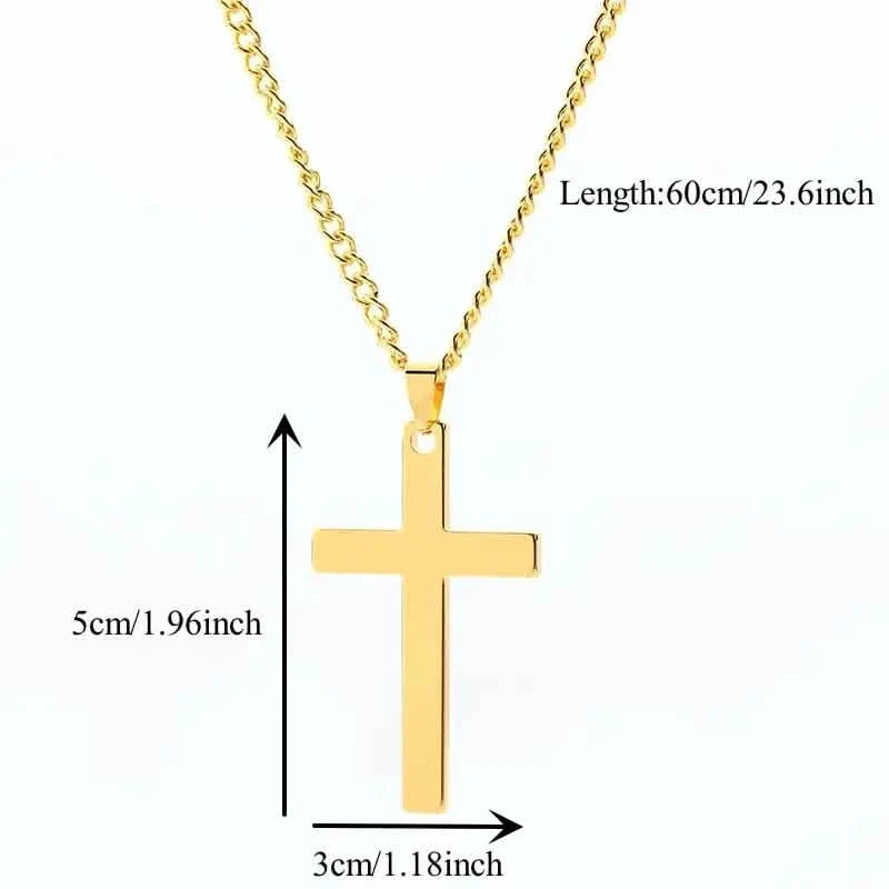 Collier simple pour homme avec pendentif croix noire