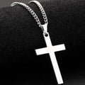 Collier simple pour homme avec pendentif croix noire