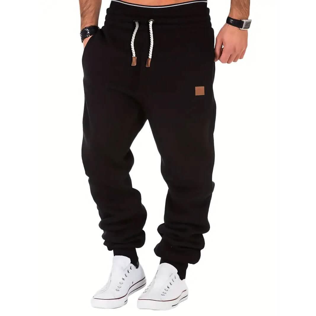 Pantalon décontracté coupe ajustée pour homme, avec cordon de serrage