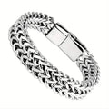 Bracelet tressé pour homme en acier inoxydable avec fermoir magnétique