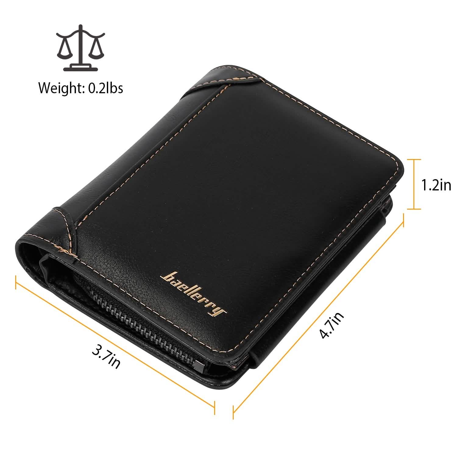 Men's Trifold Clutch Leather Wallet ID Card Holder