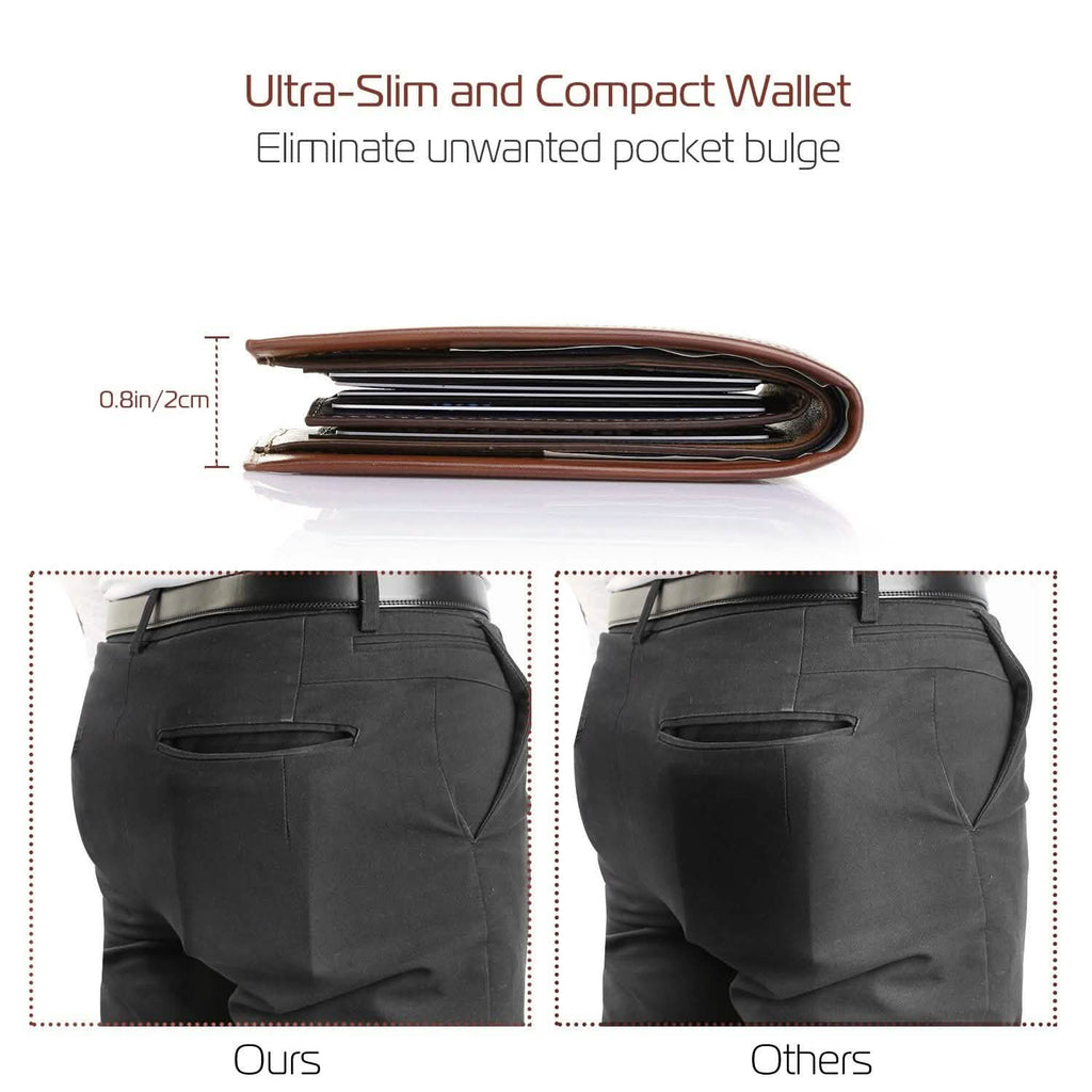 Portefeuille Homme en Cuir PU, Pliable, Porte-Cartes de Crédit