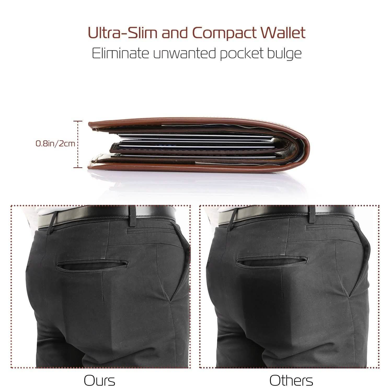 Portefeuille Homme en Cuir PU, Pliable, Porte-Cartes de Crédit