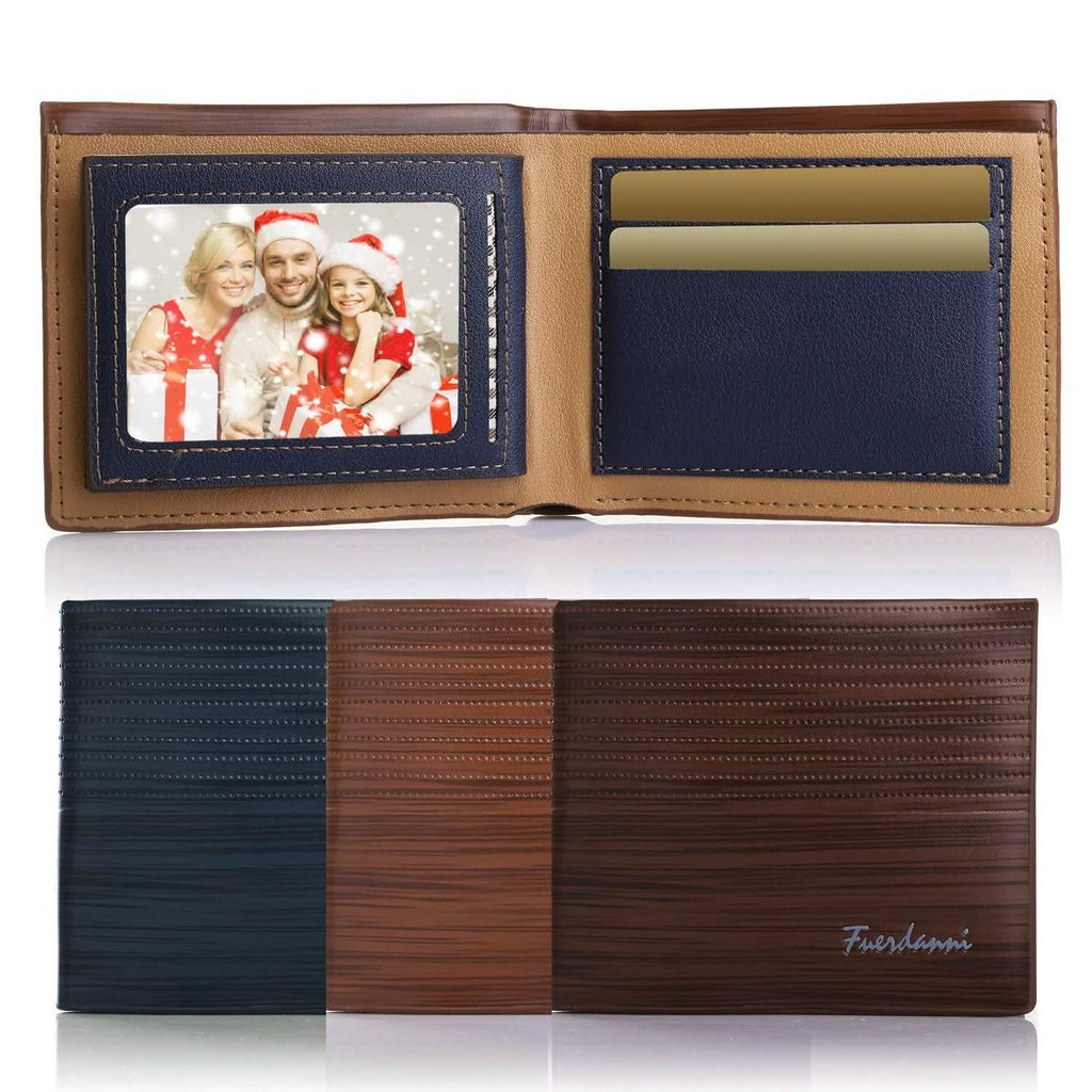 Portefeuille Homme en Cuir PU, Pliable, Porte-Cartes de Crédit