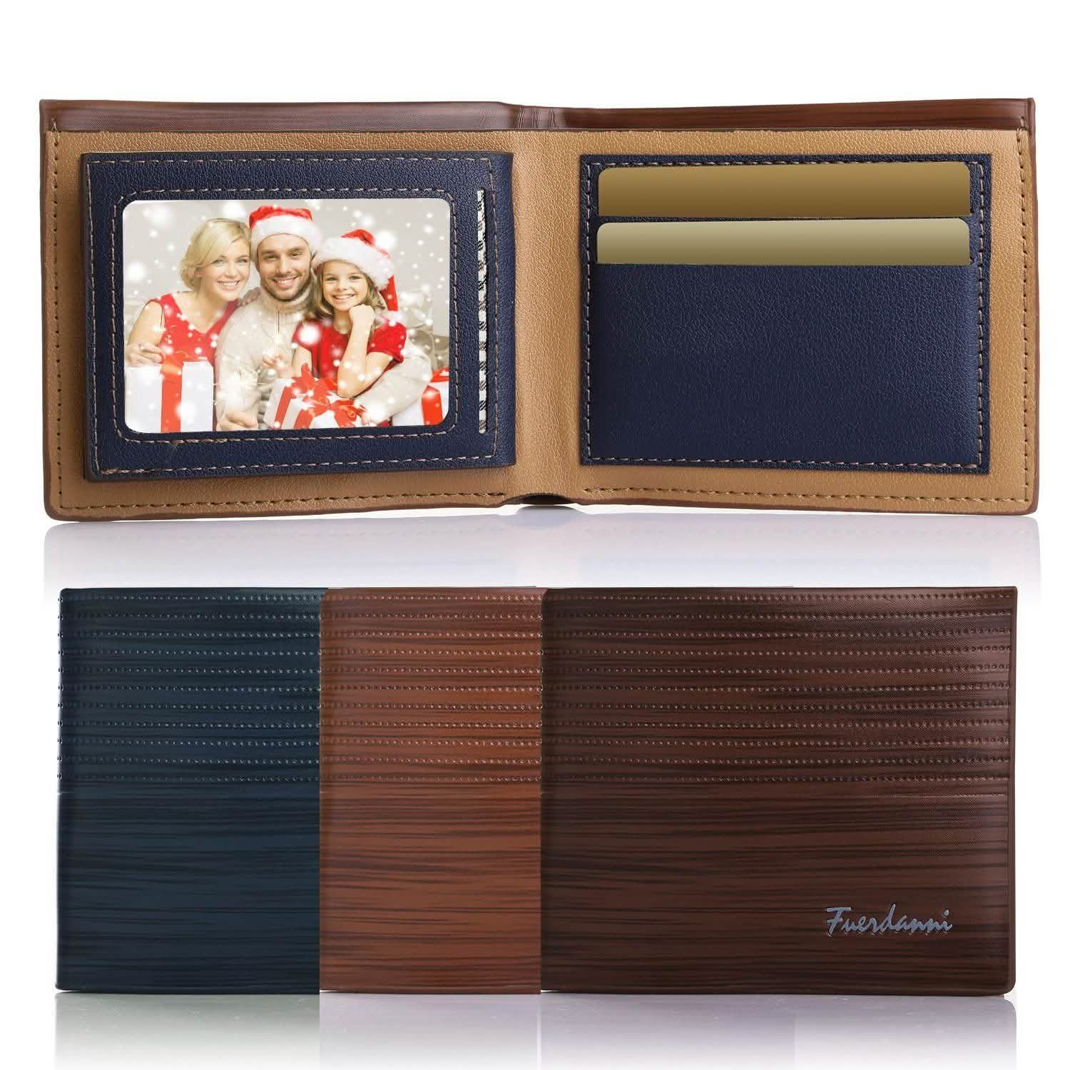 Portefeuille Homme en Cuir PU, Pliable, Porte-Cartes de Crédit