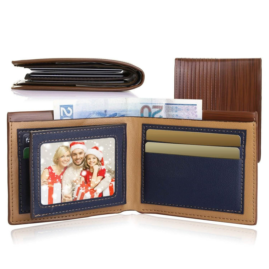 Portefeuille Homme en Cuir PU, Pliable, Porte-Cartes de Crédit