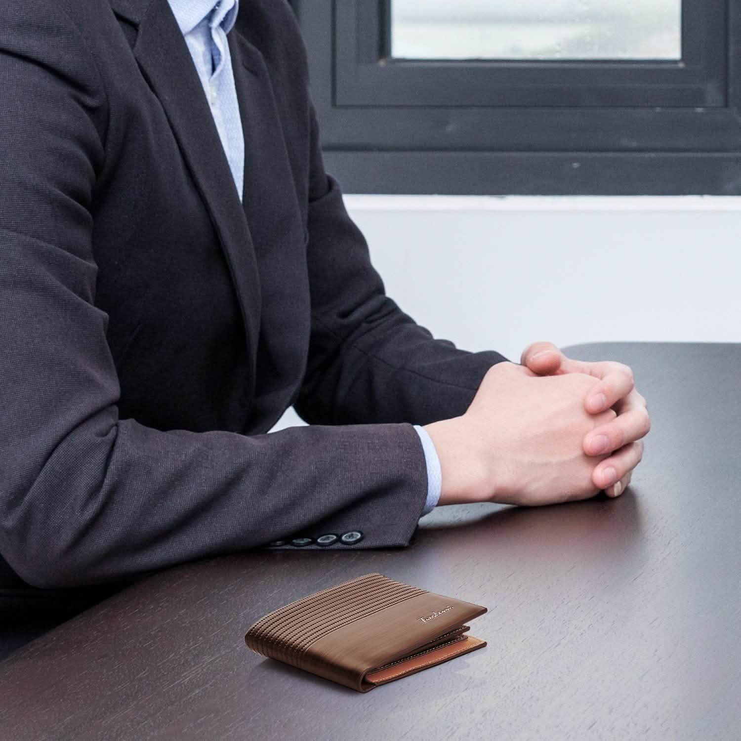 Portefeuille Homme en Cuir PU, Pliable, Porte-Cartes de Crédit