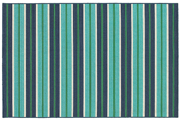 Meridian  Indoor / Outdoor Rug - Sky Blue / Navy / Dark Green