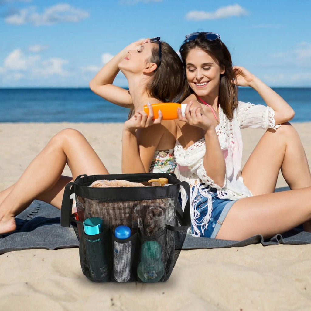 Organisateur de sac de douche en filet, panier de rangement suspendu