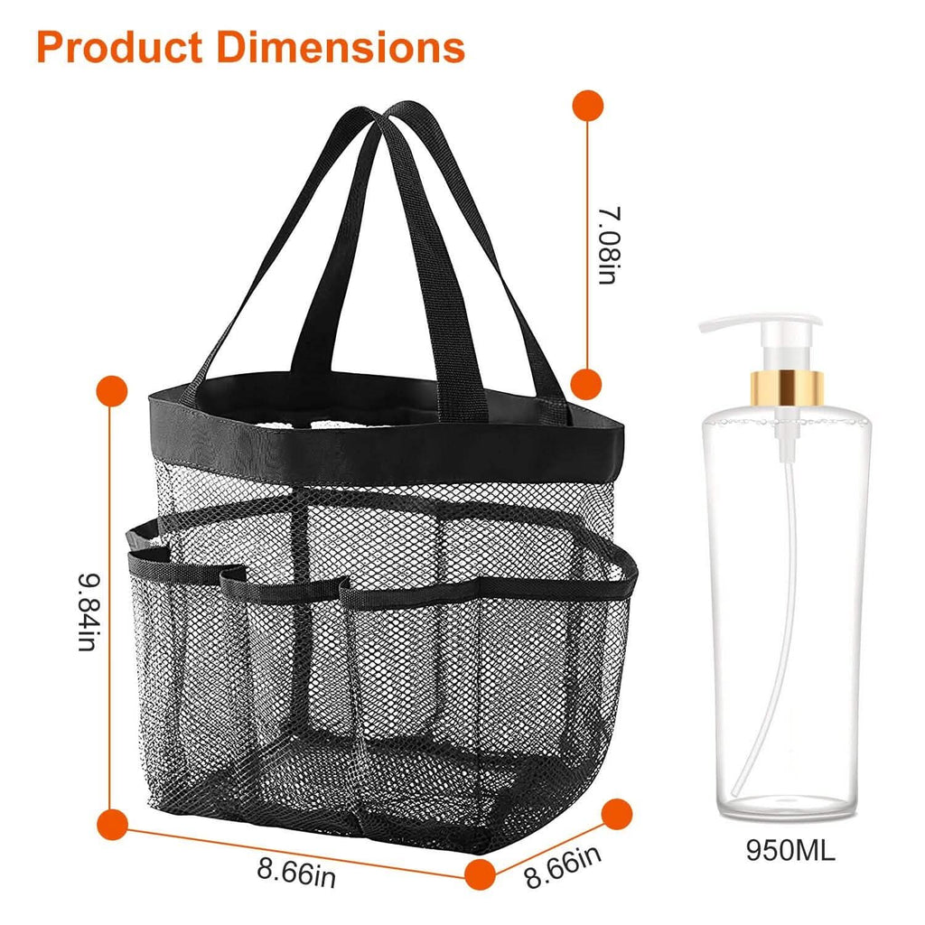 Organisateur de sac de douche en filet, panier de rangement suspendu